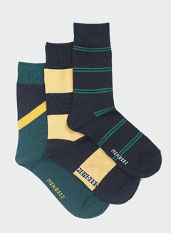 Buy Mendeez Mens Pack of 3 Multi Color Crew Socks in UAE