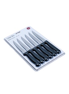 اشتري Cuisine Art Orson 6-Piece Steak Knife Set - Black Stainless Steel Serrated Blades في الامارات