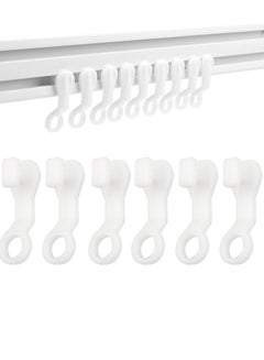 Buy 100 Pcs Curtain Hooks Plastic White Gliders Shower Curtain Hooks Rings Shower Curtain Rings and Hooks for Smooth and Easy Curtain Shower Curtain Opening and Closing 2.7x0.8cm White in UAE