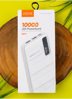 Buy High Performance Portable PowerBank - 10000 mAh Power Bank Vidvie PB771 - White in Egypt