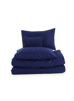 اشتري Luxe Cotton Tencel 4-piece Comforter Set 200x240cm - Navy في الامارات