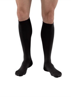 Buy Mens Dress Knee High Closed Toe Compression Stockings, Professional Quality, Stylish Legware for All Day Comfort, with Elegant Rib Design, Compression Class- 8-15 in UAE