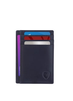 اشتري Slim Wallet Leather Cardholder Minimalist RFID Protected Blue في الامارات