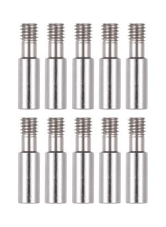 Buy 10-Piece Set 3D Printer Stainless Steel Heat Break Nozzle Throat Silver in UAE