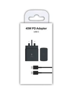 اشتري 45W السفر محول سامسونج شحن سريع جدا ( المملكة المتحدة التوصيل ، مع كابل الناقل التسلسلي العام نوع ج ) في السعودية