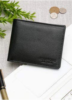 اشتري Genuine Leather Two Fold RFID Wallet Black with card holder في الامارات