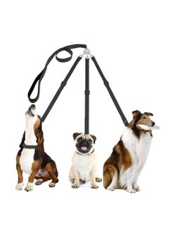 اشتري SYOSI 3 in 1 Dog Leashes, with Adjustable Detachable Coupler, Durable Strong Nylon Long Line Dog Leads, Anti-Pull Dog Leash, for Three Dogs Pet Walking Hiking في الامارات