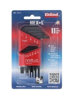 Buy 11-Piece SAE Short Dual Tips Hex Key Set Black 1.524 x 14.986 x 9.652 cm 10111 in Saudi Arabia