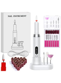 Buy Rechargeable Cordless Electric Nail Drill Kit, Professional Electric Nail Filer for Acrylic Gel Dip Powder Nails, 3 Speeds 15000RPM, Reversible Direction, Portable Manicure Pedicure Tool in Saudi Arabia