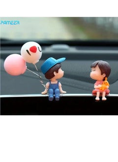 Buy Lovely Car Couple Car Ornament Car Interior Center Console Decoration, Cute Couple Car Dashboard Decor, Cartoon Car Dashboard Decorations with Balloon Car Fashion in UAE