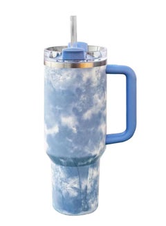 Buy 40oz Tumbler With Handle Travel Mug Straw Covers Cup with Lid Insulated Quencher Stainless Steel in UAE