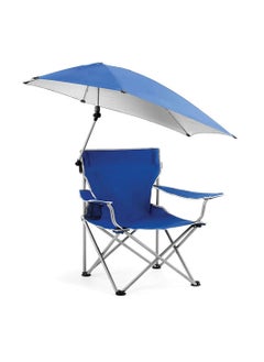 اشتري Large Outdoor Leisure Folding Chair Portable Fishing Folding Chairs with Detachable Umbrella for Beach Patio Pool Park Outdoor Camping Chair في الامارات