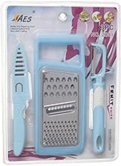 اشتري Grater Hand Grater And Potato Peel, Knife Set - Baby Blue W-2 Le-Marche_592 في مصر