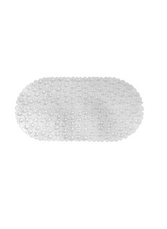 اشتري Non Slip Bath Mat for Bathroom, Pebble Frosted Anti-Mould Anti Slip Plastic Oval Bathtub Shower Mat with Grip Suction Cups, Clear, 69 x 36 cm في الامارات