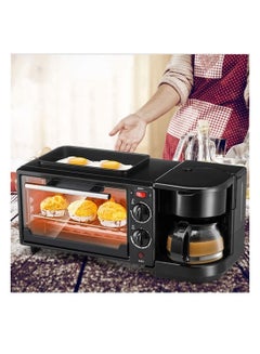Buy Breakfast machine multifunctional Mini Oven Multi Function Three In One Breakfast Machine 9L Small Portable Electric Grill Adjustable Temperature Control Timer 650W Multi Cooking in UAE