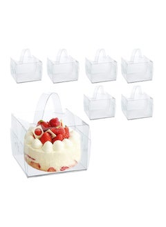 اشتري SYOSI 25 Pcs Clear Cake Boxes, Clear Plastic Cake Boxes with Base & Handles Cake Packing Boxes for Cakes, Pastries, Cookies, Cupcakes في الامارات