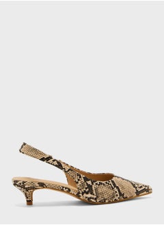 Buy Snake Print Back Strap Pump in Saudi Arabia