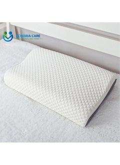 Buy Contour Pillow Memory Foam Neck Support Orthopedic Comfort Neck Pain With Removable Pillow Cover - Size 60*40*9/11 cm - From Acnoria Care in Saudi Arabia