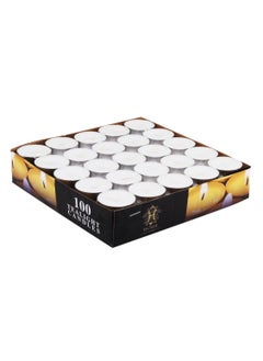 اشتري 100-Piece Set Tea Light Candle White في الامارات