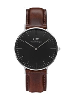 Buy Daniel Wellington Classic Bristol Black Men's Watch 40mm Dial with Dark Brown Leather Strap DW00100131 in Saudi Arabia