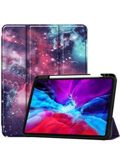 اشتري New iPad Pro 12.9 Case for iPad Pro 12.9 2022/2021/2020/2018 6th/5th/4thGen Auto Sleep/Wake with Pencil Holder Anti Scratch Soft TPU Floral Protective Shockproof Cover Tablet Case -Galaxy في الامارات