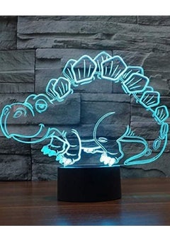 اشتري Multicolour Contemporary Style Wall Light Glowing Colorful Cartoon Little Dinosaur Stegosaurus 3D Acrylic LED Night Light Table Lamp for Kids Children's Birthday Gifts As Study Decoration Light في الامارات