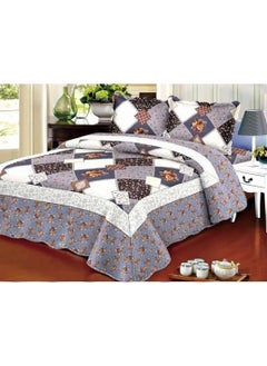 Buy Soft Bed Comforter Set Summer Quilt Lightweight Microfiber Bedspread Floral Pattern Coverlet for All Seasons Twin Quilt Set Single Bedding 4pcs in Saudi Arabia