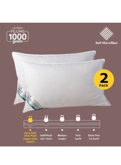 Pillow 1 Piece 1000 Gm Hotel Pillow King Size 50x75 cm Anti Allergy Bed  Pillow Soft Brushed Microfiber White price in Saudi Arabia, Noon Saudi  Arabia