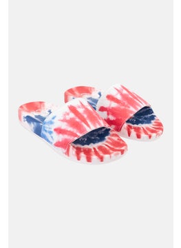 Buy Women Tie Dye Slip On Slipper, Navy /Red in UAE