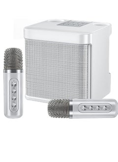 Buy YS 203 Portable Wireless Bluetooth Karaoke Speaker With Dual Microphone White in UAE