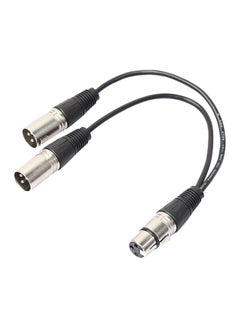 Buy 3P XLR Female Jack To Dual 2 Male Plug Y Splitter Adaptor Cord Cable Black in UAE