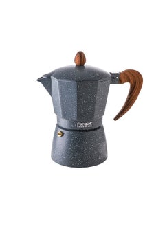 Buy Al Hoora 14x9xH16cm Grey Color Classic 3 Cup Moka Pot Espresso Maker Percolator filter Coffee Maker Italian Espresso 3 Cups Coffee Maker with Box in UAE