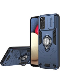 Buy GOLDEN MASK For Xiaomi Redmi Note 11 Pro Armor Window Bracket Camera Shield Cover Camera Lend Protection With Ringe (Navy Blue) in Egypt