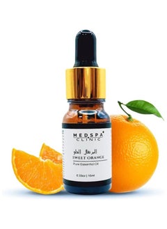 Buy Medspa Pure Sweet Orange Essential Oil - 100% Natural and Therapeutic Grade - Aromatherapy for Upliftment and Relaxation - 10ml | 0.33oz Bottle in UAE