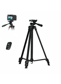 Buy 140cm Camera Tripod for Cell Phone Travel Tripod for Camera with Bluetooth Wireless Remote Stand Tripod for Phone/Camera/GoPro in UAE