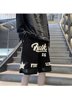 اشتري Summer Embroidery Shorts Men Hip-Hop Streetwear Black في الامارات