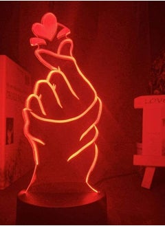 اشتري 3D Illusion Lamp LED Multicolor Night Light Finger Heart for Home Decoration Color Changing Touch Sensor Cool Birthday Gift Table Lamp Children s Sleep Lamp في الامارات