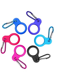 اشتري 6 pcs Silicone Water Bottle Buckle, Outdoor Hanging Buckle Water Bottle Holder Clip With D-Ring Hook for Traveling Camping Hiking Outdoor Activities في السعودية