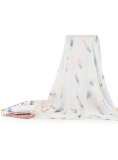 اشتري insular Muslin Swaddle Blanket Bamboo Fiber & Cotton Baby Blankets Soft & Breathable Portable Nursery Blankets for Infants Toddlers Kids Home or Travel (51.2 * 43.3in) في الامارات