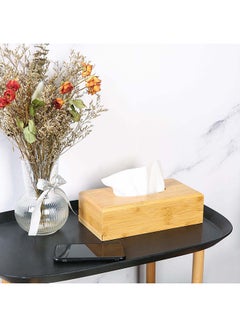Buy Aaron Bamboo Tissue Box Nature 25 X 13 X 8Cm Bb22002 Bamboo Tissue Organiser Box Tabletop Decoration For Kitchen Living Dining Room L26Xw14Xh7.5Cm - Clear in UAE