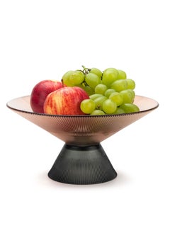 Buy Fruit Bowl for Kitchen Counter, Glass Fruit Basket, Pedestal Fruit Bowl, Decorative Bowl for Table Countertop, Dinning Room, Living Room Decor, Orange in UAE