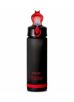 Buy EYUN sports water bottle plastic leak proof unisex for gym office outdoor school with straw 750ml red in Egypt