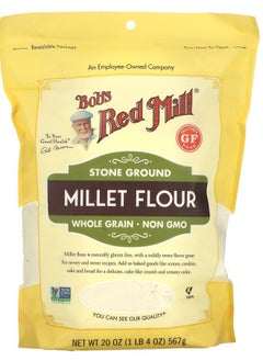 Buy Stone Ground Millet Flour Whole Grain 20 oz (567 g) in UAE