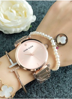 Buy Anne Klein Women's Rose Gold Round Quartz Watch with Rose Gold Stainless Steel Strap in Saudi Arabia