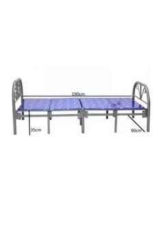 Buy Mercury Collection Folding Bed Single Metal  Blue - 190 X 90  cm in UAE