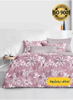 Buy Microfiber Printed Comforter Sets, Fits 160 x 200 cm Queen Size Bed, 4 Pcs, With Soft Filling, Celine Series in Saudi Arabia