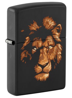 Buy Zippo CI002827 218 Lion Black Matte Windproof Lighter in UAE