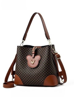 اشتري Bucket Bag New Fashion Color Contrast Portable Large Capacity Retro Shoulder Messenger Bag في السعودية