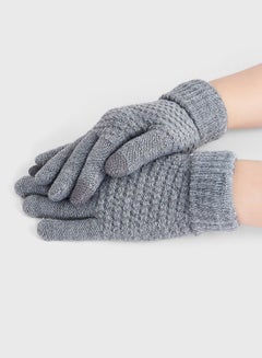 Buy Knitted Waffle Winter Gloves in UAE