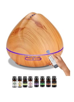 اشتري TYCOM Essential oil diffuser Air humidifier, 400ml Ultrasonic Aromatherapy diffuser with , Aroma diffuser with LED Lights, Auto ON-OFF Technology and all Upgraded features (LIGHT WOOD GRAIN) في الامارات